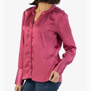 Kut From the Kloth Magenta Satin Blouse